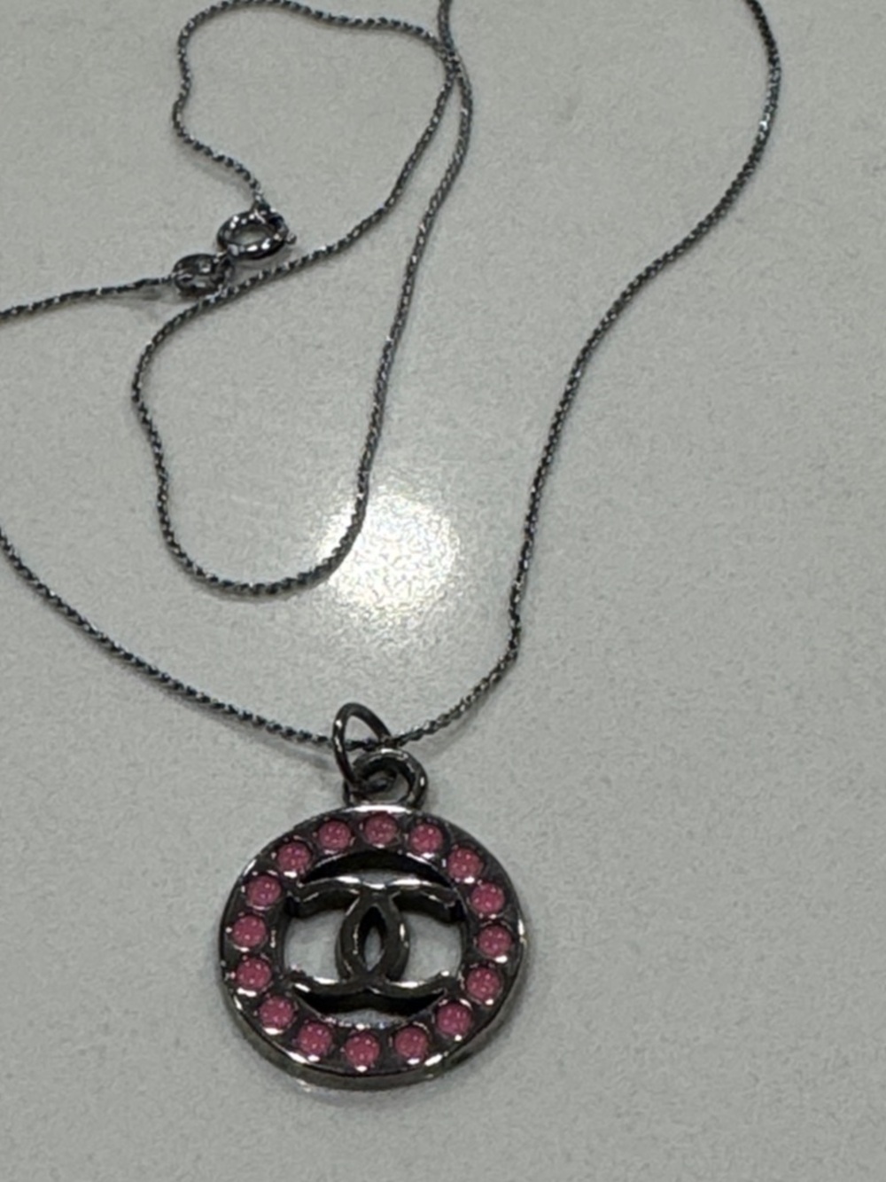 CHANEL Pendant Necklace with Pink Accents - Picture 5 of 5
